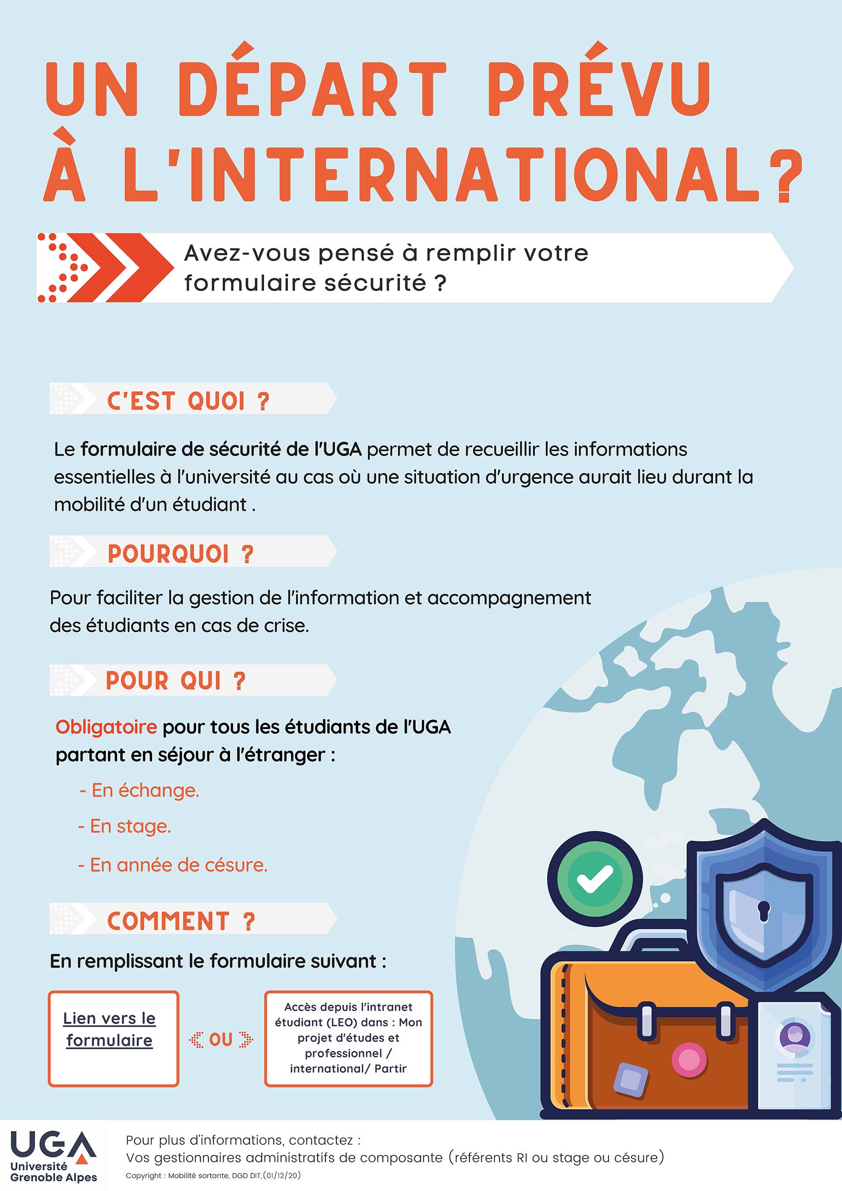 Fiche sécurité départ prévu à l'international