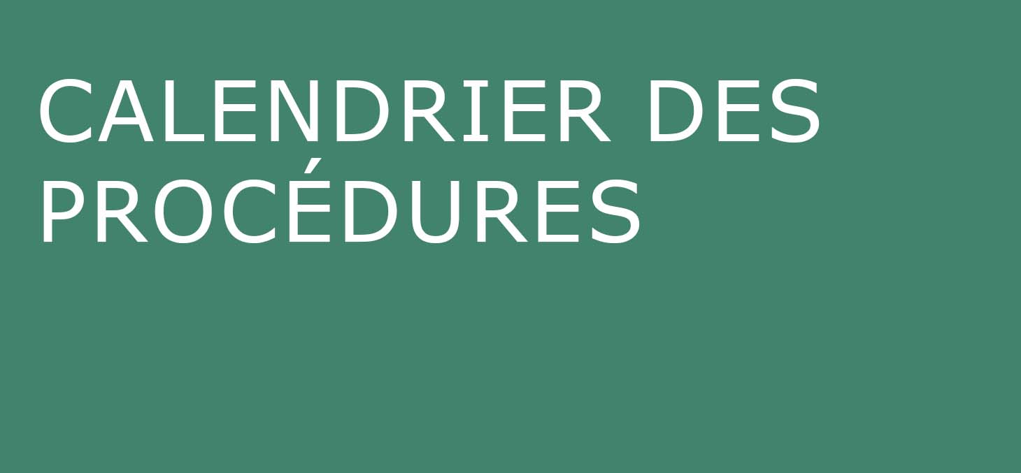 Calendrier des procédures